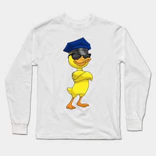 Duck as Police officer with Police cap Long Sleeve T-Shirt